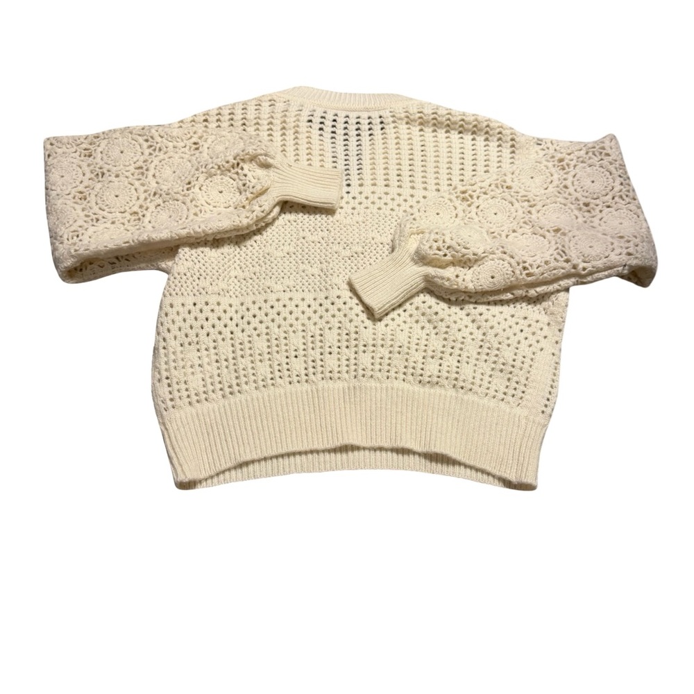 🤍✨ Joie Carem Pointelle Oversized Wool Sweater – Ivory – Size‎ M ✨🤍 - Picture 3 of 7
